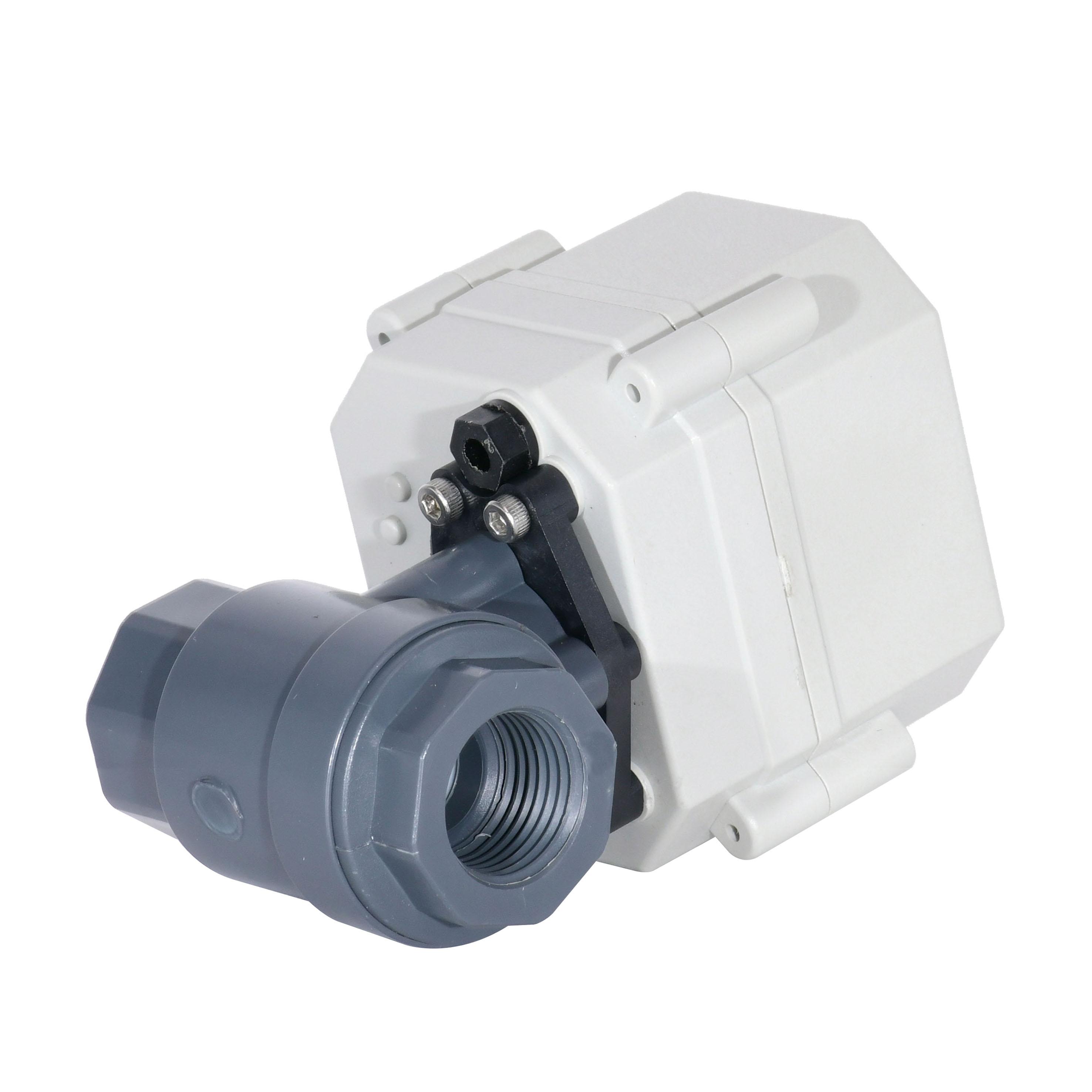 开关型-1/2” UPVC两通电动阀，断电复位