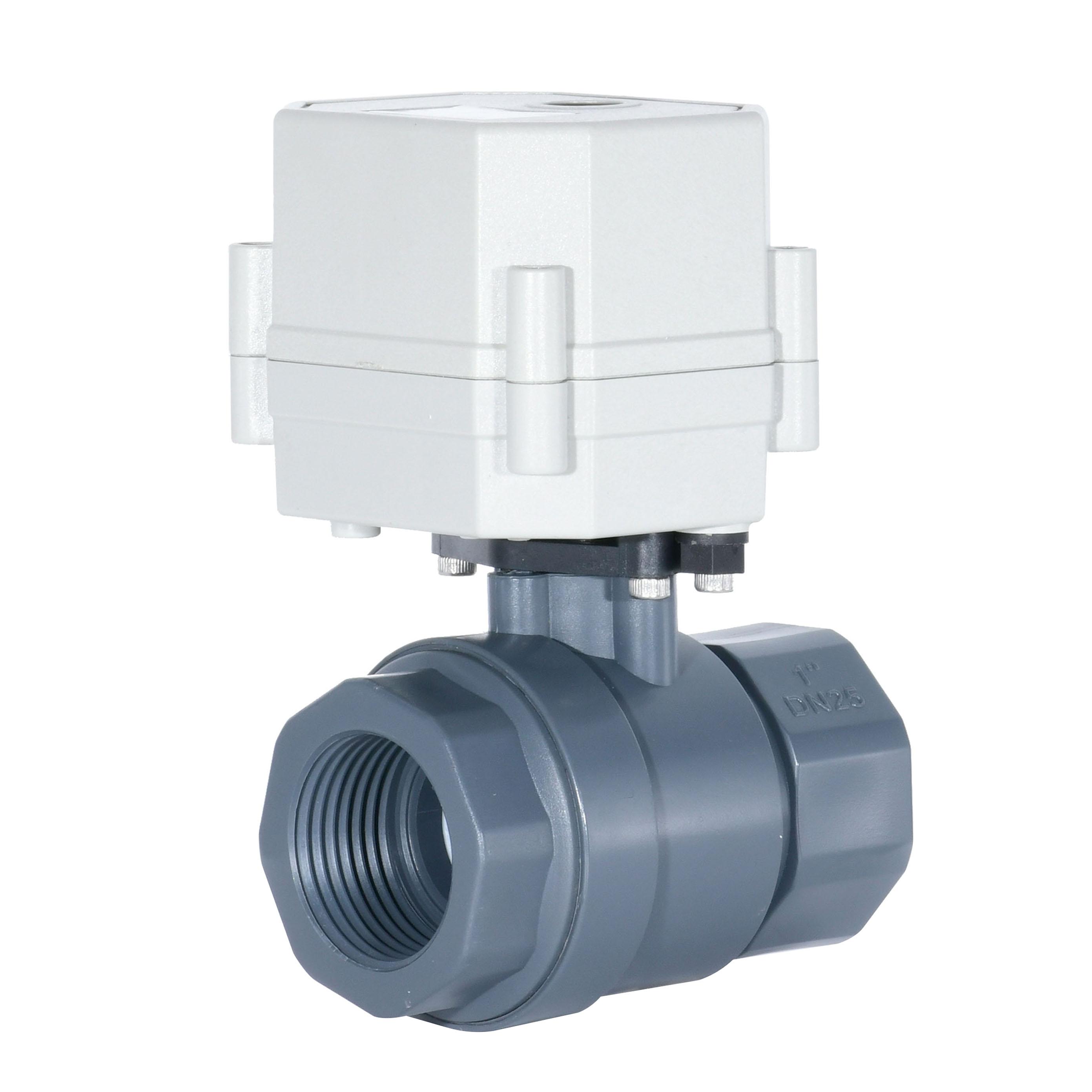 开关型-1 ” UPVC两通电动阀，断电复位