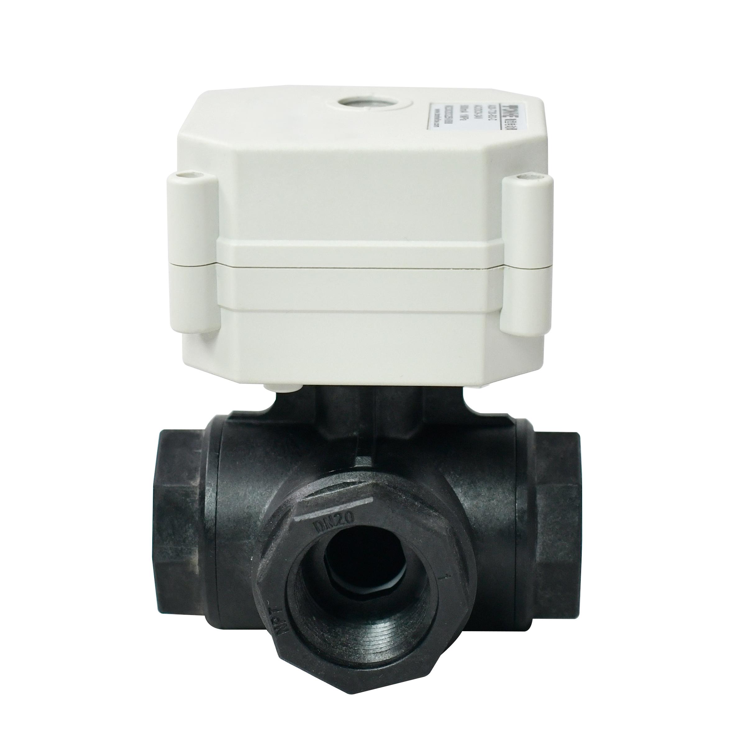 开关型-3/4”PPO三通电动阀，带指示窗口